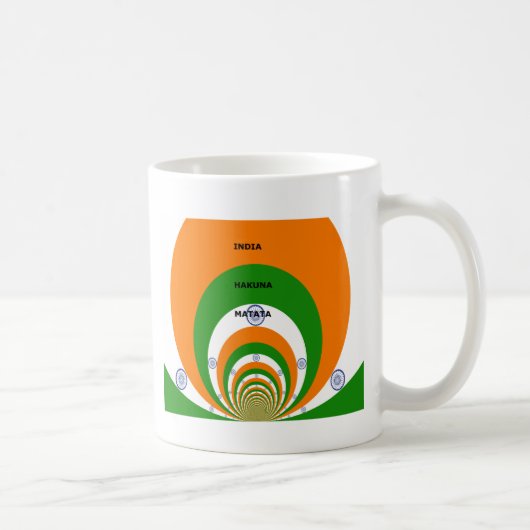 Indische Nationalfarben-Design mit "Hakuna Mat Kaffeetasse (Rechts)