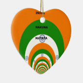 Indische Nationalfarben-Design mit "Hakuna Mat Keramikornament (Rechts)