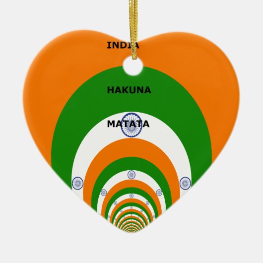 Indische Nationalfarben-Design mit "Hakuna Mat Keramikornament (Vorne)