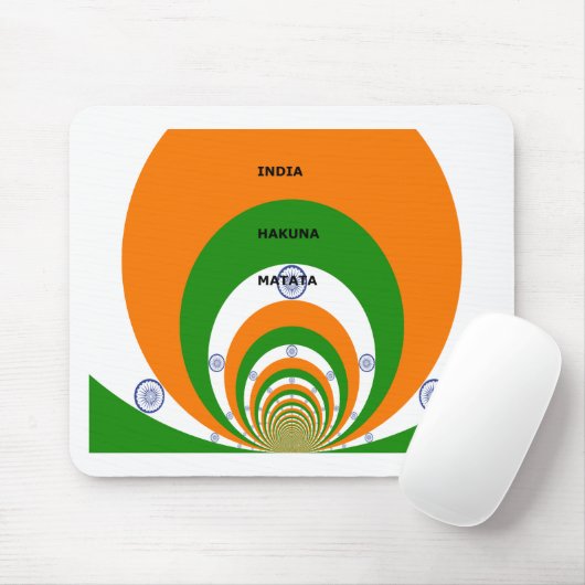 Indische Nationalfarben-Design mit "Hakuna Mat Mousepad (Mit Mouse)