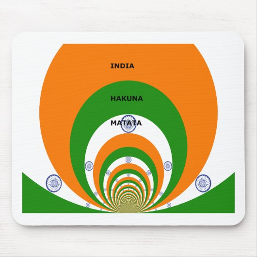 Indische Nationalfarben-Design mit "Hakuna Mat Mousepad (Vorne)