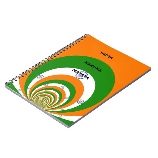 Indische Nationalfarben-Design mit "Hakuna Mat Notizblock (Linke Seite)