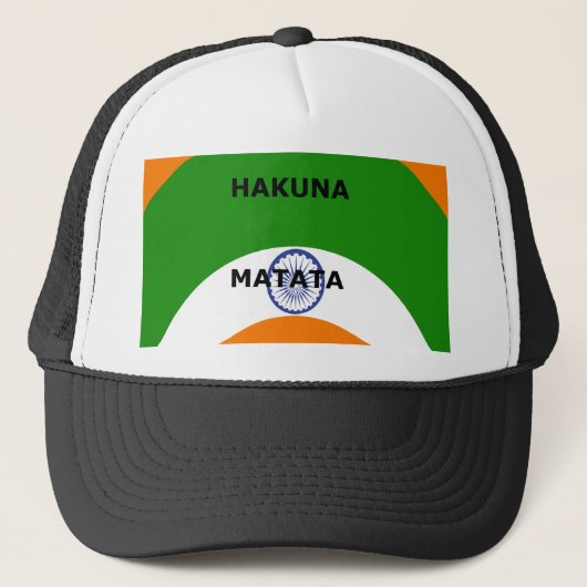 Indische Nationalfarben-Design mit "Hakuna Mat Truckerkappe (Vorderseite)