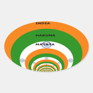 Indische Nationalflaggen Farben Design. Hakuna Mat Ovaler Aufkleber