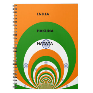 Indische Nationalflaggen Farben Design mit "Hakuna Notizblock