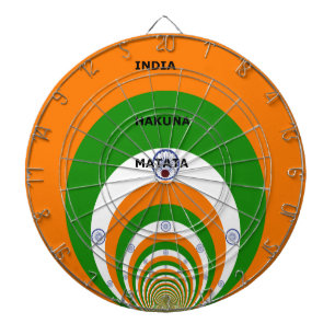 Indische Nationalflaggenfarben Design. Hakuna Mata Dartscheibe