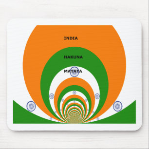 Indische Nationalflaggenfarben Design mit "Hakuna Mousepad