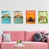 Indische Oldtimer-Plakate Bilderwand Sets (Wohnzimmer)