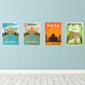 Indische Oldtimer-Plakate Bilderwand Sets (Holzboden)