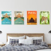 Indische Oldtimer-Plakate Bilderwand Sets (Schlafzimmer)
