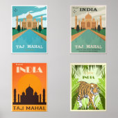 Indische Oldtimer-Plakate Bilderwand Sets (Vorderseite)