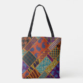 Indische Patchwork-Imitation, Vintage-Leinwand. Tasche (Rückseite)