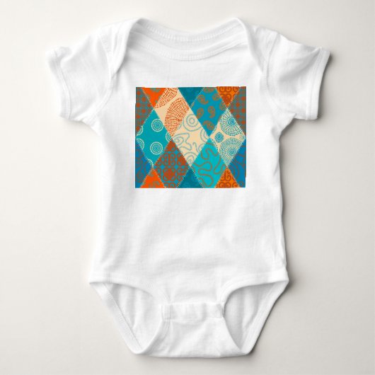 Indische Patchwork nahtlos Vintages Design. Baby Strampler (Vorderseite)