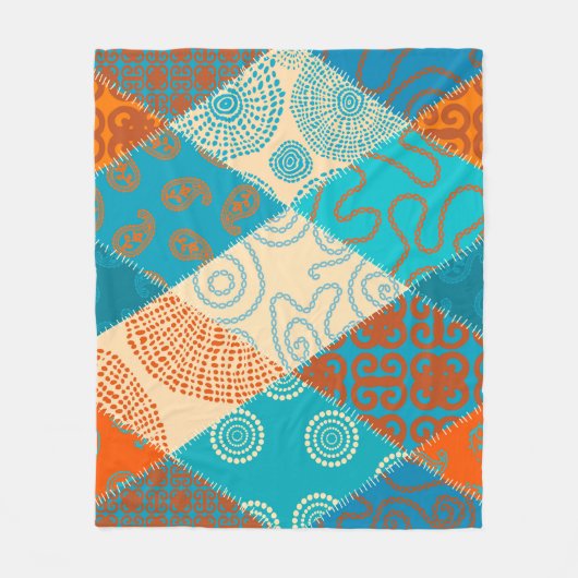 Indische Patchwork nahtlos Vintages Design. Fleecedecke (Vorderseite)