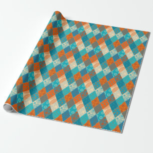 Indische Patchwork nahtlos Vintages Design. Geschenkpapier