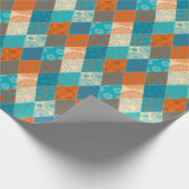 Indische Patchwork nahtlos Vintages Design. Geschenkpapier (Ecke)