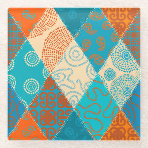Indische Patchwork nahtlos Vintages Design. Glasuntersetzer