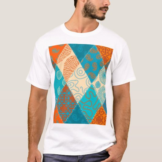 Indische Patchwork nahtlos Vintages Design. T-Shirt (Vorderseite)