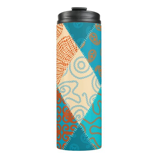 Indische Patchwork nahtlos Vintages Design. Thermosbecher (Vorderseite)