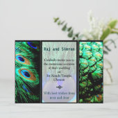 Indische Pfauenhochzeit Einladung (Stehend Vorderseite)