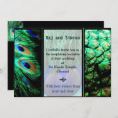 Indische Pfauenhochzeit Einladung (Vorne/Hinten)
