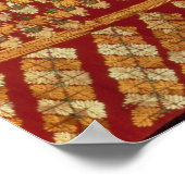 Indische Phulkeri-Stickerei Poster (Ecke)