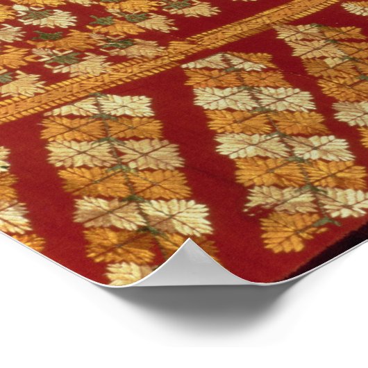 Indische Phulkeri-Stickerei Poster (Ecke)