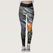 Indische Pinselflora mit Personalisiertem Namen Leggings (Vorderseite)
