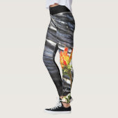 Indische Pinselflora mit Personalisiertem Namen Leggings (Links)
