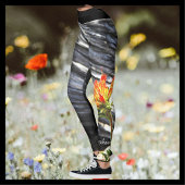 Indische Pinselflora mit Personalisiertem Namen Leggings