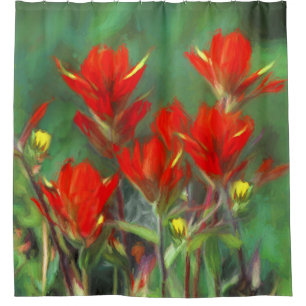 Indische Pinselstriche - Original Blume Kunst Duschvorhang