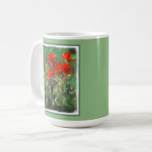 Indische Pinselstriche - Original Blume Kunst Kaffeetasse (Vorderseite Links)
