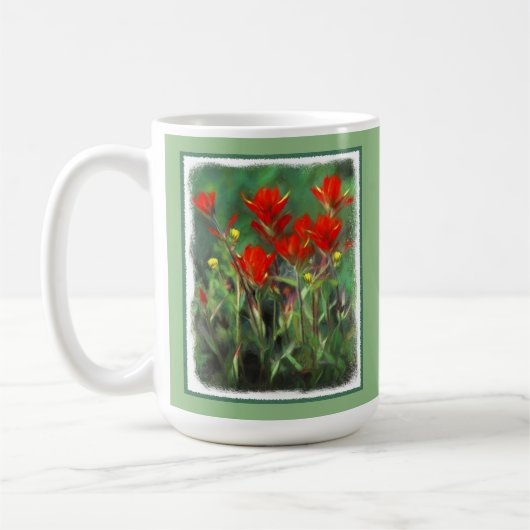 Indische Pinselstriche - Original Blume Kunst Kaffeetasse (Links)