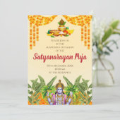 Indische poja Einladung Satyanarayan Katha einlade (Stehend Vorderseite)