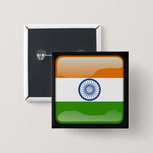 Indische Polierflagge Button (Vorne & Hinten)