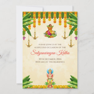 Indische Pooja lädt zur Satyanarayan Katha Einladu Einladung