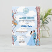 Indische PräWedding Sangeet Zeremonie Einladung (Stehend Vorderseite)