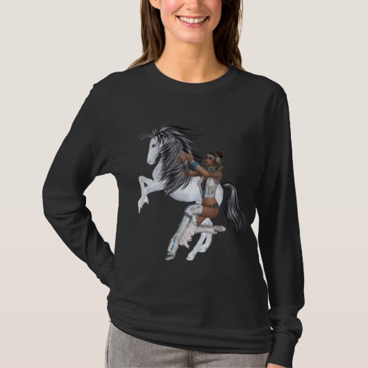 Indische Prinzessin und Stallion-Shirt T-Shirt (Vorderseite)