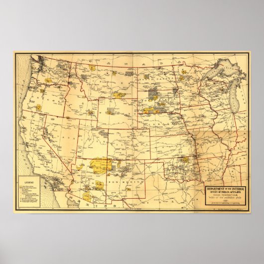 Indische Reservationen westlich des Mississippi Poster (Vorne)