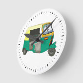 Indische Rickshaw Runde Wanduhr (Winkel)