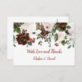 Indische Rote Elfenbeinwälder Grüne Blumenhochzeit Dankeskarte (Vorne/Hinten)