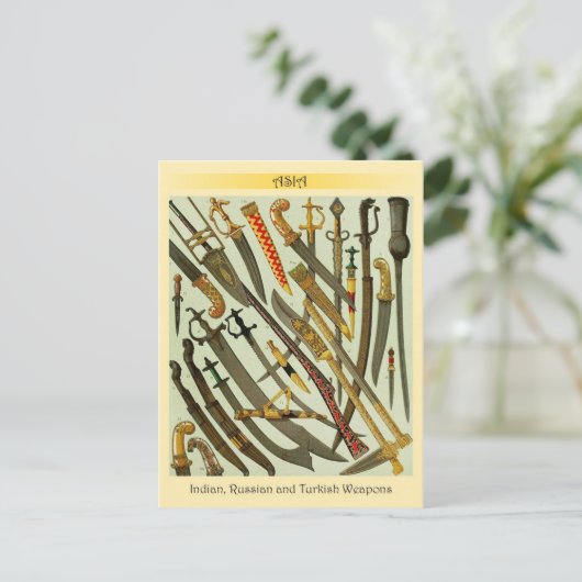 Indische, russische und türkische Waffen Postkarte (Stehend Vorderseite)