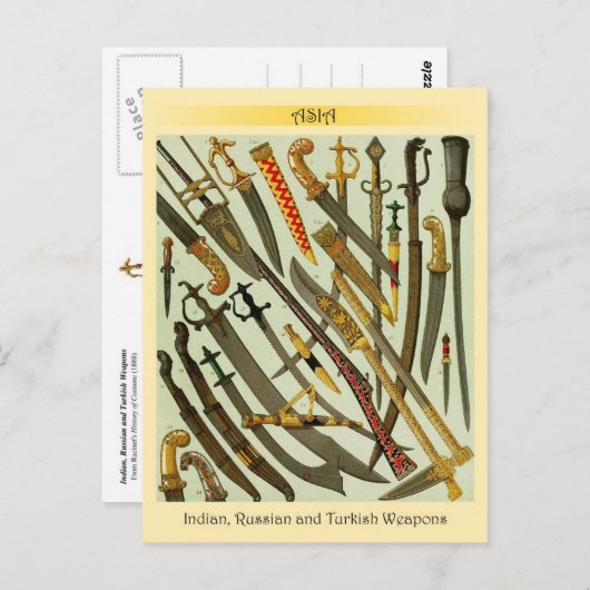Indische, russische und türkische Waffen Postkarte (Vorne/Hinten)