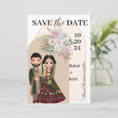 Indische Save the Date Vorlage Hindu Save the Date (Stehend Vorderseite)