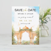 Indische Save the Date Vorlage Hindu Save the Date (Stehend Vorderseite)