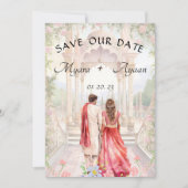Indische Save the Date Vorlage indische Hochzeitka (Vorderseite)