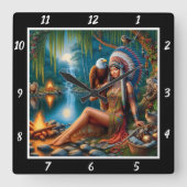 Indische Schatten: Das Glühen des Adlersterns Quadratische Wanduhr (Vorderseite)