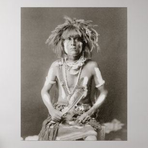 Indische Schlange Priest, 1910. Vintages Foto Poster