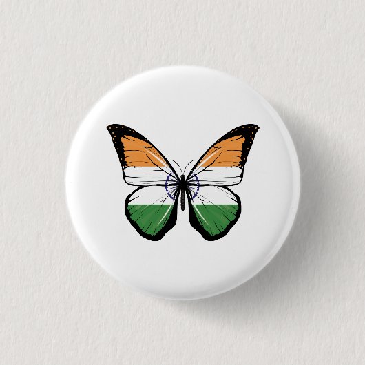 Indische Schmetterlingsflagge Button (Vorderseite)