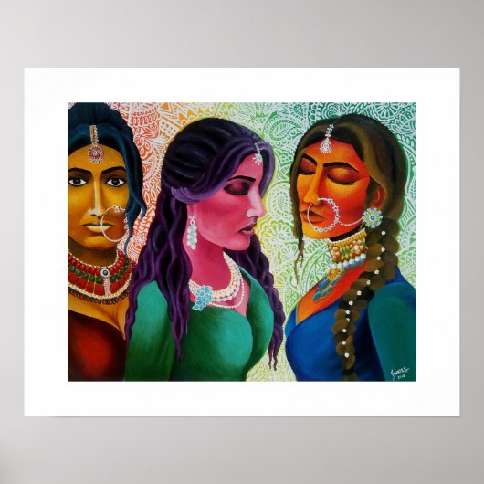 Indische schöne Bridakten Poster (Vorne)